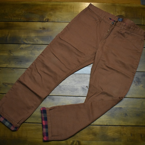 j crew men's flannel lined pants